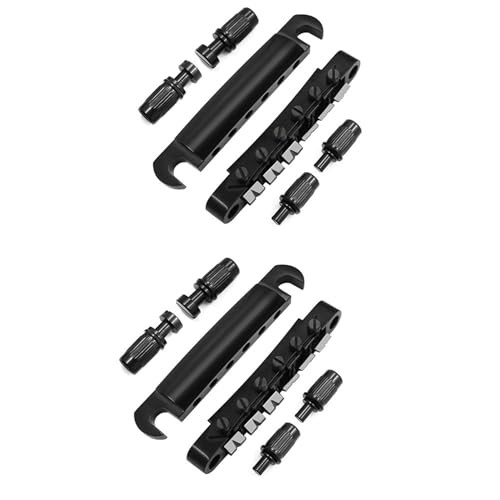 2X Tune-O- Brücke und Saiten Halter mit Bolzen Set für ABR-1 Brücken Stil LP Elektrische Gitarren,Schwarz von XUJIAN