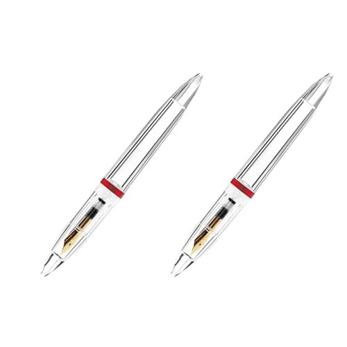 2Stück 0,5Mm FüLlfeder Halter mit Pipette Hohe KapazitäT Transparente Stifte BüRo Schulbedarf für Studenten Schreiben Geschenke Schreibwaren Rot von XUJIAN