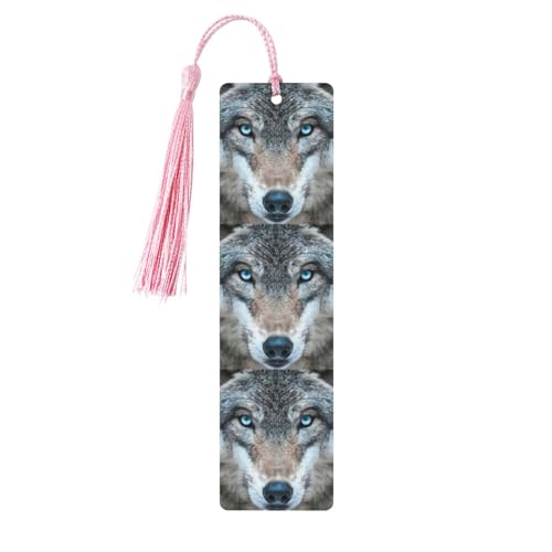 Blaue Augen Wolf Druck doppelseitig bedrucktes Holz-Lesezeichen für Herren und Damen, Lesezeichen, Zubehör, Buchliebhaber Blaue Augen Wolf Druck doppelseitig bedrucktes Holz-Lesezeichen für Herren und Damen, Lesezeichen, Zubehör, Buchliebhaber von XULLZH
