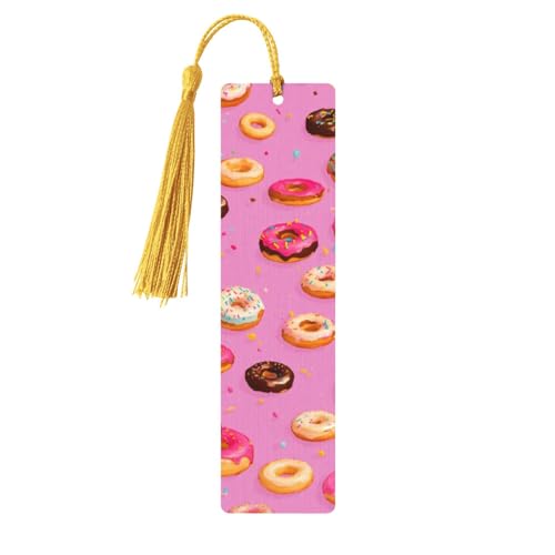 Donut-Druck, doppelseitig bedrucktes Holz-Lesezeichen für Herren und Damen, Lesezeichen, Zubehör, Buchliebhaber Donut-Druck, doppelseitig bedrucktes Holz-Lesezeichen für Herren und Damen, Lesezeichen, Zubehör, Buchliebhaber von XULLZH
