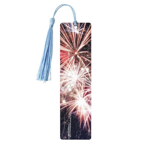 Explosionsfeuerwerk-Druck, doppelseitig, bedrucktes Holz-Lesezeichen für Herren und Damen, Lesezeichen, Zubehör, Buchliebhaber Explosionsfeuerwerk-Druck, doppelseitig, bedrucktes Holz-Lesezeichen für Herren und Damen, Lesezeichen, Zubehör, Buchliebhaber von XULLZH