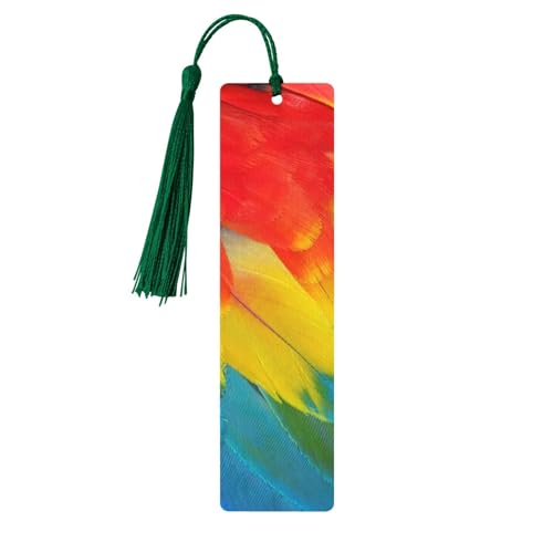 Fantastischer Papageienfeder-Druck, doppelseitig bedrucktes Holz-Lesezeichen für Herren und Damen, Lesezeichen, Zubehör, Buchliebhaber Fantastischer Papageienfeder-Druck, doppelseitig bedrucktes Holz-Lesezeichen für Herren und Damen, Lesezeichen, Zubehör, Buchliebhaber von XULLZH