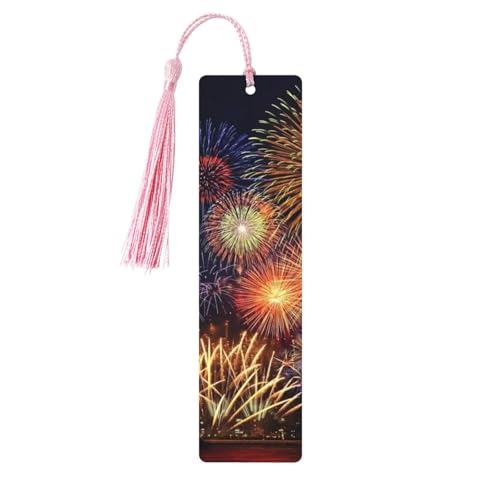 Feuerwerk-Druck, doppelseitig, bedrucktes Holz-Lesezeichen für Herren und Damen, Lesezeichen, Zubehör, Buchliebhaber Feuerwerk-Druck, doppelseitig, bedrucktes Holz-Lesezeichen für Herren und Damen, Lesezeichen, Zubehör, Buchliebhaber von XULLZH