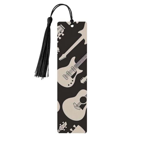 Gitarrenmuster-Druck, doppelseitig, bedrucktes Holz-Lesezeichen, für Herren und Damen, Lesezeichen, Zubehör, Buchliebhaber Gitarrenmuster-Druck, doppelseitig, bedrucktes Holz-Lesezeichen, für Herren und Damen, Lesezeichen, Zubehör, Buchliebhaber von XULLZH