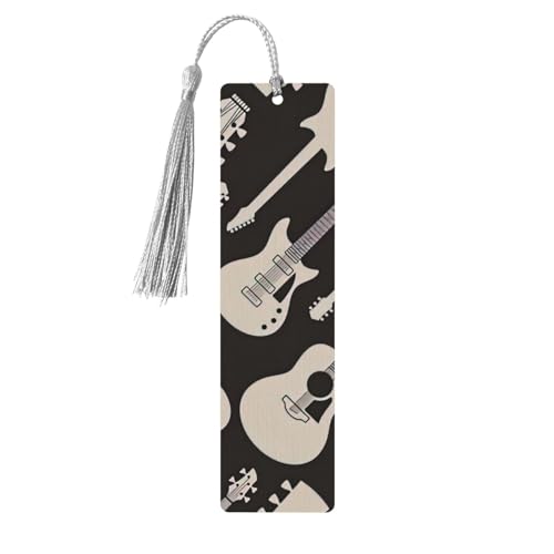 Gitarrenmuster-Druck, doppelseitig, bedrucktes Holz-Lesezeichen, für Herren und Damen, Lesezeichen, Zubehör, Buchliebhaber Gitarrenmuster-Druck, doppelseitig, bedrucktes Holz-Lesezeichen, für Herren und Damen, Lesezeichen, Zubehör, Buchliebhaber von XULLZH