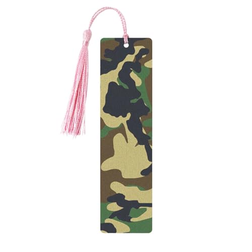 Grünes Militär-Camouflage-Druck, doppelseitig bedrucktes Holz-Lesezeichen für Herren und Damen, Lesezeichen, Zubehör, Buchliebhaber Grünes Militär-Camouflage-Druck, doppelseitig bedrucktes Holz-Lesezeichen für Herren und Damen, Lesezeichen, Zubehör, Buchliebhaber von XULLZH