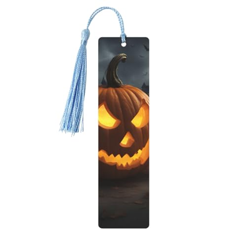 Halloween-Kürbis-Druck, doppelseitig, bedrucktes Holz-Lesezeichen für Herren und Damen, Lesezeichen, Zubehör, Buchliebhaber Halloween-Kürbis-Druck, doppelseitig, bedrucktes Holz-Lesezeichen für Herren und Damen, Lesezeichen, Zubehör, Buchliebhaber von XULLZH