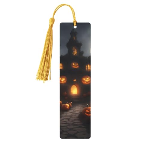 Halloween-Kürbis-Druck, doppelseitig, bedrucktes Holz-Lesezeichen für Herren und Damen, Lesezeichen, Zubehör, Buchliebhaber Halloween-Kürbis-Druck, doppelseitig, bedrucktes Holz-Lesezeichen für Herren und Damen, Lesezeichen, Zubehör, Buchliebhaber von XULLZH