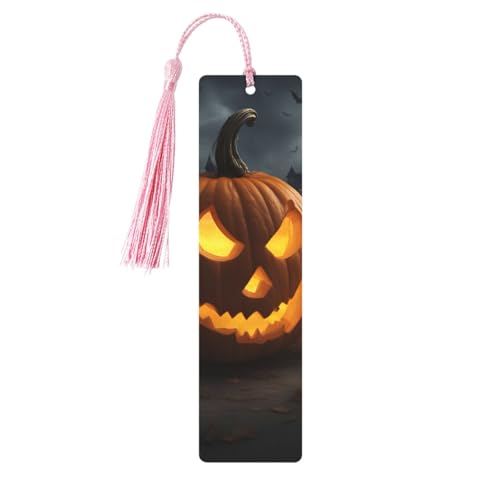 Halloween-Kürbis-Druck, doppelseitig, bedrucktes Holz-Lesezeichen für Herren und Damen, Lesezeichen, Zubehör, Buchliebhaber Halloween-Kürbis-Druck, doppelseitig, bedrucktes Holz-Lesezeichen für Herren und Damen, Lesezeichen, Zubehör, Buchliebhaber von XULLZH