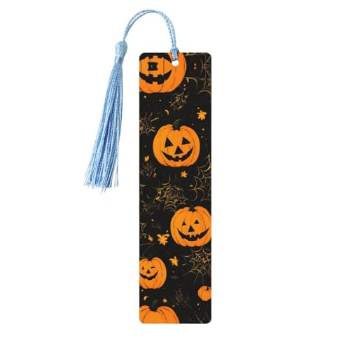 Halloween-Kürbis-Druck, doppelseitig, bedrucktes Holz-Lesezeichen für Herren und Damen, Lesezeichen, Zubehör, Buchliebhaber Halloween-Kürbis-Druck, doppelseitig, bedrucktes Holz-Lesezeichen für Herren und Damen, Lesezeichen, Zubehör, Buchliebhaber von XULLZH