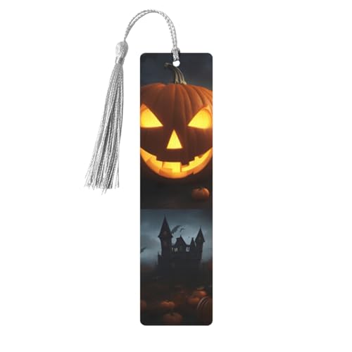 Halloween-Kürbis-Druck, doppelseitig, bedrucktes Holz-Lesezeichen für Herren und Damen, Lesezeichen, Zubehör, Buchliebhaber Halloween-Kürbis-Druck, doppelseitig, bedrucktes Holz-Lesezeichen für Herren und Damen, Lesezeichen, Zubehör, Buchliebhaber von XULLZH