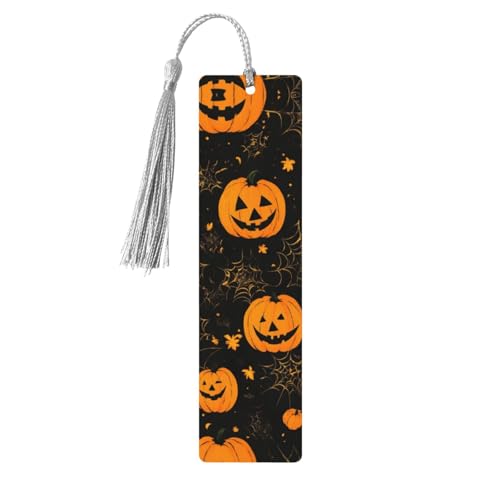 Halloween-Kürbis-Druck, doppelseitig, bedrucktes Holz-Lesezeichen für Herren und Damen, Lesezeichen, Zubehör, Buchliebhaber Halloween-Kürbis-Druck, doppelseitig, bedrucktes Holz-Lesezeichen für Herren und Damen, Lesezeichen, Zubehör, Buchliebhaber von XULLZH