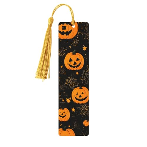 Halloween-Kürbis-Druck, doppelseitig, bedrucktes Holz-Lesezeichen für Herren und Damen, Lesezeichen, Zubehör, Buchliebhaber Halloween-Kürbis-Druck, doppelseitig, bedrucktes Holz-Lesezeichen für Herren und Damen, Lesezeichen, Zubehör, Buchliebhaber von XULLZH