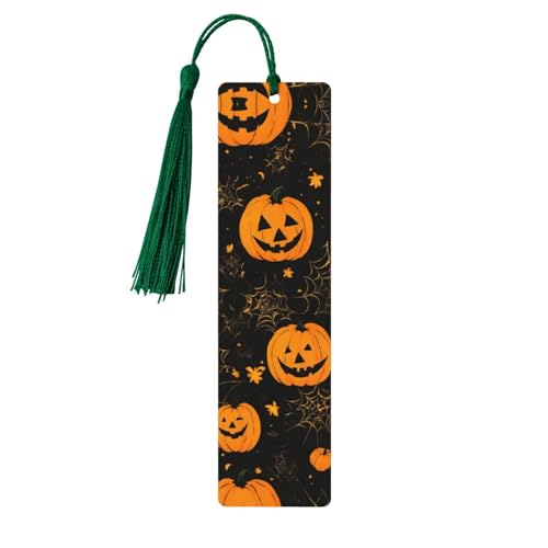 Halloween-Kürbis-Druck, doppelseitig, bedrucktes Holz-Lesezeichen für Herren und Damen, Lesezeichen, Zubehör, Buchliebhaber Halloween-Kürbis-Druck, doppelseitig, bedrucktes Holz-Lesezeichen für Herren und Damen, Lesezeichen, Zubehör, Buchliebhaber von XULLZH