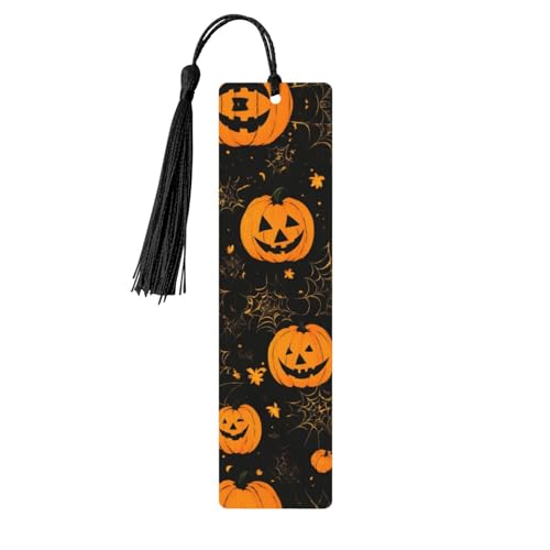 Halloween-Kürbis-Druck, doppelseitig, bedrucktes Holz-Lesezeichen für Herren und Damen, Lesezeichen, Zubehör, Buchliebhaber Halloween-Kürbis-Druck, doppelseitig, bedrucktes Holz-Lesezeichen für Herren und Damen, Lesezeichen, Zubehör, Buchliebhaber von XULLZH