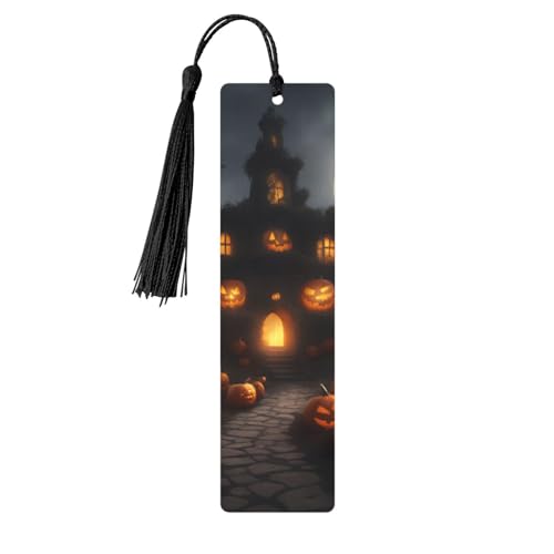 Halloween-Kürbis-Druck, doppelseitig, bedrucktes Holz-Lesezeichen für Herren und Damen, Lesezeichen, Zubehör, Buchliebhaber Halloween-Kürbis-Druck, doppelseitig, bedrucktes Holz-Lesezeichen für Herren und Damen, Lesezeichen, Zubehör, Buchliebhaber von XULLZH