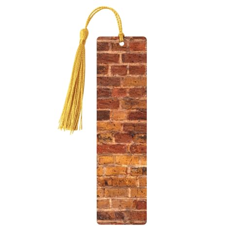 Industrieller Ziegelmauer-Hintergrund, doppelseitig, bedrucktes Holz-Lesezeichen, für Herren und Damen, Lesezeichen, Zubehör, Buchliebhaber Industrieller Ziegelmauer-Hintergrund, doppelseitig, bedrucktes Holz-Lesezeichen, für Herren und Damen, Lesezeichen, Zubehör, Buchliebhaber von XULLZH