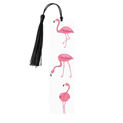 Lesezeichen aus Holz, Flamingos auf weißem Druck, doppelseitig bedruckt, für Herren und Damen, Lesezeichen, Zubehör, Buchliebhaber Lesezeichen aus Holz, Flamingos auf weißem Druck, doppelseitig bedruckt, für Herren und Damen, Lesezeichen, Zubehör, Buchliebhaber von XULLZH
