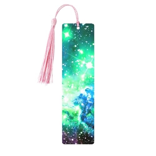 Lesezeichen aus Holz, Motiv Galaxie-Druck, doppelseitig bedruckt, für Herren und Damen, Lesezeichen, Zubehör, Buchliebhaber, Grün / Blau / Violett Lesezeichen aus Holz, Motiv Galaxie-Druck, doppelseitig bedruckt, für Herren und Damen, Lesezeichen, Zubehör, Buchliebhaber, Grün / Blau / Violett von XULLZH