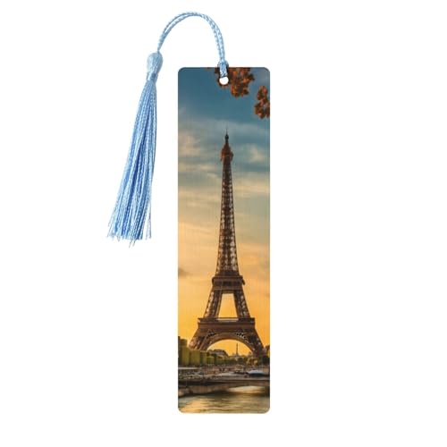 Lesezeichen aus Holz, Motiv: Eiffelturm, Paris, Herbstdruck, doppelseitig, bedruckt, für Herren und Damen, Lesezeichen, Zubehör, Buchliebhaber Lesezeichen aus Holz, Motiv: Eiffelturm, Paris, Herbstdruck, doppelseitig, bedruckt, für Herren und Damen, Lesezeichen, Zubehör, Buchliebhaber von XULLZH