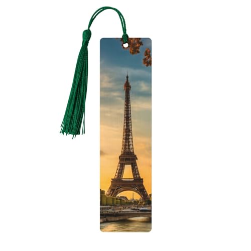 Lesezeichen aus Holz, Motiv: Eiffelturm, Paris, Herbstdruck, doppelseitig, bedruckt, für Herren und Damen, Lesezeichen, Zubehör, Buchliebhaber Lesezeichen aus Holz, Motiv: Eiffelturm, Paris, Herbstdruck, doppelseitig, bedruckt, für Herren und Damen, Lesezeichen, Zubehör, Buchliebhaber von XULLZH