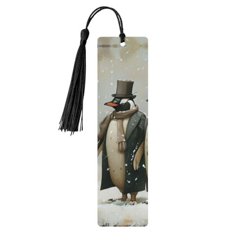 Lesezeichen aus Holz, Pinguin-Druck, doppelseitig, bedruckt, für Herren und Damen, Lesezeichen, Zubehör, Buchliebhaber Lesezeichen aus Holz, Pinguin-Druck, doppelseitig, bedruckt, für Herren und Damen, Lesezeichen, Zubehör, Buchliebhaber von XULLZH