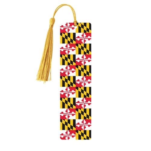 Lesezeichen aus Holz, beidseitig bedruckt, Maryland-Flagge, für Damen und Herren, Buchzubehör, Buchliebhaber Lesezeichen aus Holz, beidseitig bedruckt, Maryland-Flagge, für Damen und Herren, Buchzubehör, Buchliebhaber von XULLZH