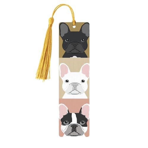 Lesezeichen aus Holz, doppelseitig, französische Bulldogge, Unisex, Buchzubehör, Buchliebhaber Lesezeichen aus Holz, doppelseitig, französische Bulldogge, Unisex, Buchzubehör, Buchliebhaber von XULLZH