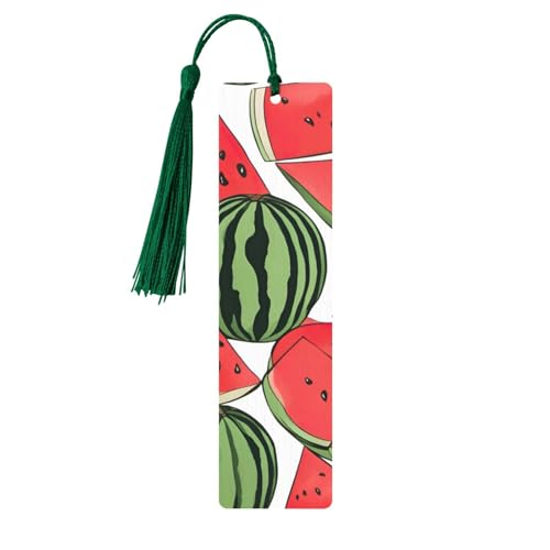 Lesezeichen aus Holz mit rotem Wassermelonen-Druck, doppelseitig bedruckt, für Herren und Damen, Lesezeichen, Zubehör, Buchliebhaber Lesezeichen aus Holz mit rotem Wassermelonen-Druck, doppelseitig bedruckt, für Herren und Damen, Lesezeichen, Zubehör, Buchliebhaber von XULLZH