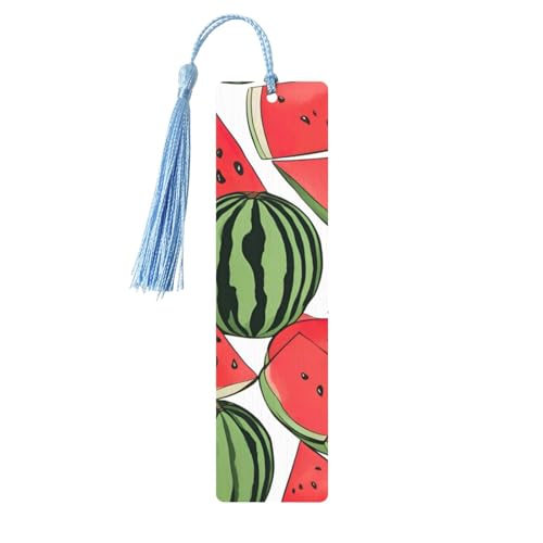 Lesezeichen aus Holz mit rotem Wassermelonen-Druck, doppelseitig bedruckt, für Herren und Damen, Lesezeichen, Zubehör, Buchliebhaber Lesezeichen aus Holz mit rotem Wassermelonen-Druck, doppelseitig bedruckt, für Herren und Damen, Lesezeichen, Zubehör, Buchliebhaber von XULLZH
