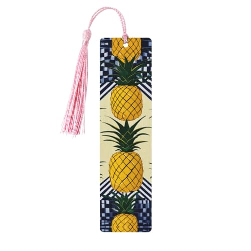 Lesezeichen mit Ananas-Druck, doppelseitig bedruckt, aus Holz, für Herren und Damen, Lesezeichen, Zubehör, Buchliebhaber Lesezeichen mit Ananas-Druck, doppelseitig bedruckt, aus Holz, für Herren und Damen, Lesezeichen, Zubehör, Buchliebhaber von XULLZH