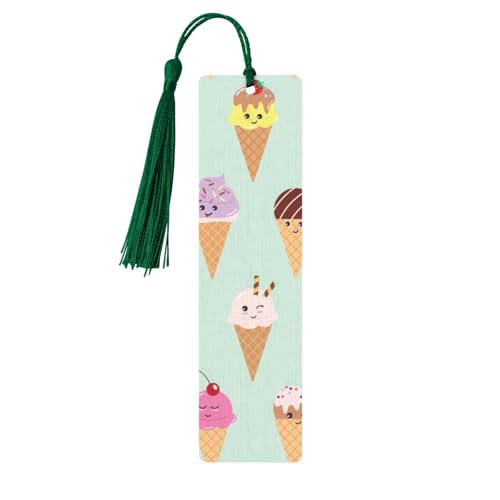 Lesezeichen mit Eiscreme-Motiv, doppelseitig, bedruckt, für Herren und Damen, Lesezeichen, Zubehör, Buchliebhaber Lesezeichen mit Eiscreme-Motiv, doppelseitig, bedruckt, für Herren und Damen, Lesezeichen, Zubehör, Buchliebhaber von XULLZH