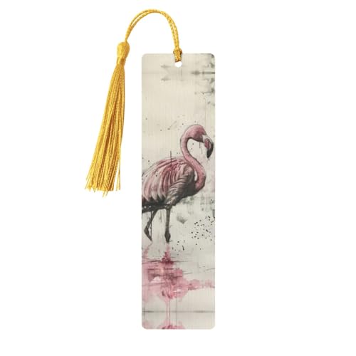 Lesezeichen mit Flamingodruck, doppelseitig, bedruckt, aus Holz, für Herren und Damen, Lesezeichen, Zubehör, Buchliebhaber Lesezeichen mit Flamingodruck, doppelseitig, bedruckt, aus Holz, für Herren und Damen, Lesezeichen, Zubehör, Buchliebhaber von XULLZH