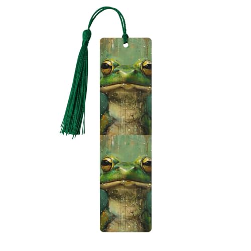Lesezeichen mit Frosch- und Regendruck, doppelseitig, bedruckt, aus Holz, für Herren und Damen, Lesezeichen, Zubehör, Buchliebhaber Lesezeichen mit Frosch- und Regendruck, doppelseitig, bedruckt, aus Holz, für Herren und Damen, Lesezeichen, Zubehör, Buchliebhaber von XULLZH
