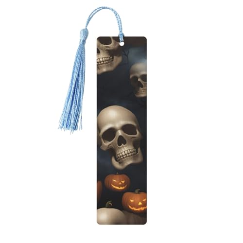 Lesezeichen mit Halloween-Totenkopf-Druck, doppelseitig, bedruckt, für Herren und Damen, Lesezeichen, Zubehör, Buchliebhaber Lesezeichen mit Halloween-Totenkopf-Druck, doppelseitig, bedruckt, für Herren und Damen, Lesezeichen, Zubehör, Buchliebhaber von XULLZH