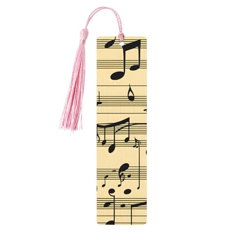 Lesezeichen mit Musiknoten-Druck, doppelseitig, bedruckt, aus Holz, für Herren und Damen, Lesezeichen, Zubehör, Buchliebhaber Lesezeichen mit Musiknoten-Druck, doppelseitig, bedruckt, aus Holz, für Herren und Damen, Lesezeichen, Zubehör, Buchliebhaber von XULLZH