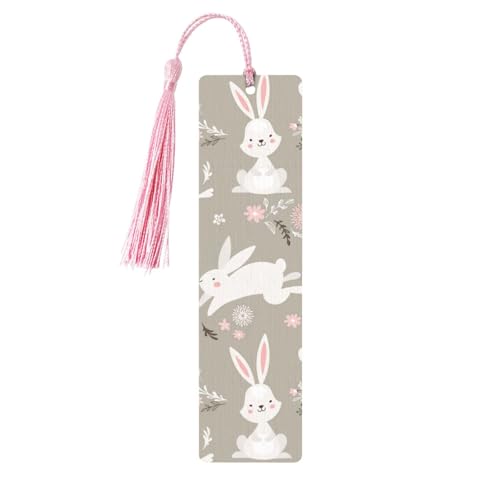 Lesezeichen mit Osterhasen-Blumendruck, doppelseitig, bedruckt, für Herren und Damen, Lesezeichen, Zubehör, Buchliebhaber Lesezeichen mit Osterhasen-Blumendruck, doppelseitig, bedruckt, für Herren und Damen, Lesezeichen, Zubehör, Buchliebhaber von XULLZH
