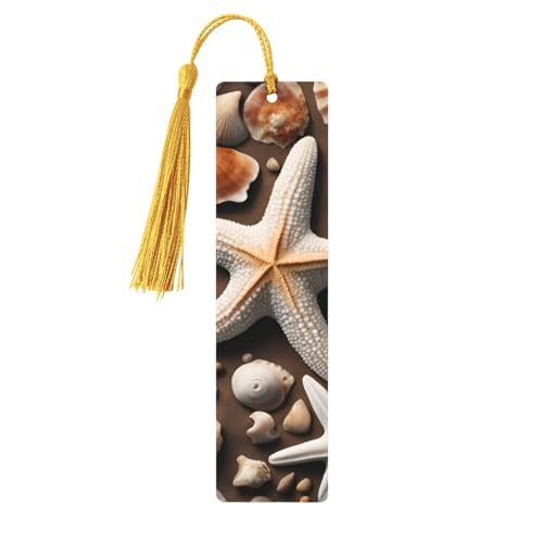 Lesezeichen mit Seestern und Muscheln, doppelseitig, bedruckt, für Herren und Damen, Lesezeichen, Zubehör, Buchliebhaber Lesezeichen mit Seestern und Muscheln, doppelseitig, bedruckt, für Herren und Damen, Lesezeichen, Zubehör, Buchliebhaber von XULLZH
