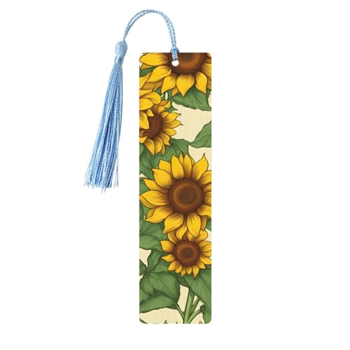 Lesezeichen mit Sonnenblumen-Druck, doppelseitig, bedruckt, aus Holz, für Herren und Damen, Lesezeichen, Zubehör, Buchliebhaber Lesezeichen mit Sonnenblumen-Druck, doppelseitig, bedruckt, aus Holz, für Herren und Damen, Lesezeichen, Zubehör, Buchliebhaber von XULLZH