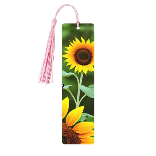 Lesezeichen mit Sonnenblumen- und Schmetterlings-Aufdruck, doppelseitig, bedruckt, für Herren und Damen, Lesezeichen, Zubehör, Buchliebhaber Lesezeichen mit Sonnenblumen- und Schmetterlings-Aufdruck, doppelseitig, bedruckt, für Herren und Damen, Lesezeichen, Zubehör, Buchliebhaber von XULLZH