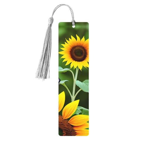 Lesezeichen mit Sonnenblumen- und Schmetterlings-Aufdruck, doppelseitig, bedruckt, für Herren und Damen, Lesezeichen, Zubehör, Buchliebhaber Lesezeichen mit Sonnenblumen- und Schmetterlings-Aufdruck, doppelseitig, bedruckt, für Herren und Damen, Lesezeichen, Zubehör, Buchliebhaber von XULLZH