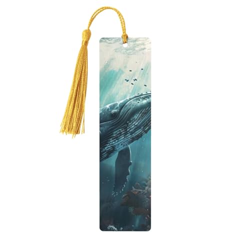 Lesezeichen mit Unterwasserwal-Druck, doppelseitig bedruckt, für Herren und Damen, Lesezeichen, Zubehör, Buchliebhaber Lesezeichen mit Unterwasserwal-Druck, doppelseitig bedruckt, für Herren und Damen, Lesezeichen, Zubehör, Buchliebhaber von XULLZH