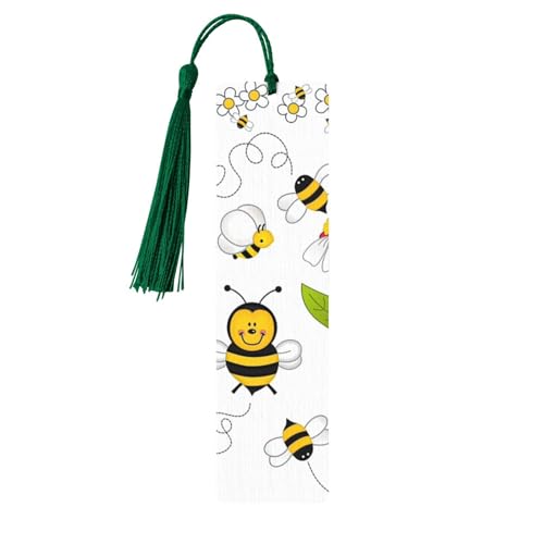 Lesezeichen mit fliegenden Bienen, Gänseblümchen, Honig, doppelseitig, bedruckt, für Herren und Damen, Lesezeichen, Zubehör, Buchliebhaber Lesezeichen mit fliegenden Bienen, Gänseblümchen, Honig, doppelseitig, bedruckt, für Herren und Damen, Lesezeichen, Zubehör, Buchliebhaber von XULLZH