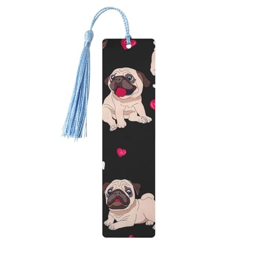Lesezeichen mit niedlichem Mops-Druck, doppelseitig bedruckt, für Herren und Damen, Lesezeichen, Zubehör, Buchliebhaber Lesezeichen mit niedlichem Mops-Druck, doppelseitig bedruckt, für Herren und Damen, Lesezeichen, Zubehör, Buchliebhaber von XULLZH