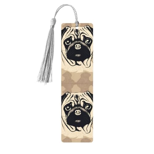 Lesezeichen mit niedlichem Mops-Motiv, doppelseitig bedruckt, für Herren und Damen, Lesezeichen, Zubehör, Buchliebhaber Lesezeichen mit niedlichem Mops-Motiv, doppelseitig bedruckt, für Herren und Damen, Lesezeichen, Zubehör, Buchliebhaber von XULLZH