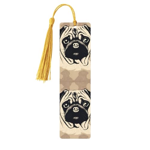 Lesezeichen mit niedlichem Mops-Motiv, doppelseitig bedruckt, für Herren und Damen, Lesezeichen, Zubehör, Buchliebhaber Lesezeichen mit niedlichem Mops-Motiv, doppelseitig bedruckt, für Herren und Damen, Lesezeichen, Zubehör, Buchliebhaber von XULLZH