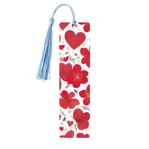 Lesezeichen zum Valentinstag, rotes Herz und Blumendruck, doppelseitig bedruckt, Holz-Lesezeichen für Herren und Damen, Lesezeichen, Zubehör, Buchliebhaber Lesezeichen zum Valentinstag, rotes Herz und Blumendruck, doppelseitig bedruckt, Holz-Lesezeichen für Herren und Damen, Lesezeichen, Zubehör, Buchliebhaber von XULLZH