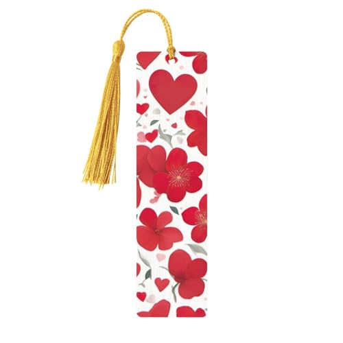 Lesezeichen zum Valentinstag, rotes Herz und Blumendruck, doppelseitig bedruckt, Holz-Lesezeichen für Herren und Damen, Lesezeichen, Zubehör, Buchliebhaber Lesezeichen zum Valentinstag, rotes Herz und Blumendruck, doppelseitig bedruckt, Holz-Lesezeichen für Herren und Damen, Lesezeichen, Zubehör, Buchliebhaber von XULLZH
