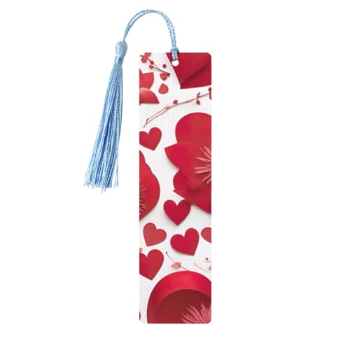 Lesezeichen zum Valentinstag, rotes Herz und Blumendruck, doppelseitig bedruckt, Holz-Lesezeichen für Herren und Damen, Lesezeichen, Zubehör, Buchliebhaber Lesezeichen zum Valentinstag, rotes Herz und Blumendruck, doppelseitig bedruckt, Holz-Lesezeichen für Herren und Damen, Lesezeichen, Zubehör, Buchliebhaber von XULLZH
