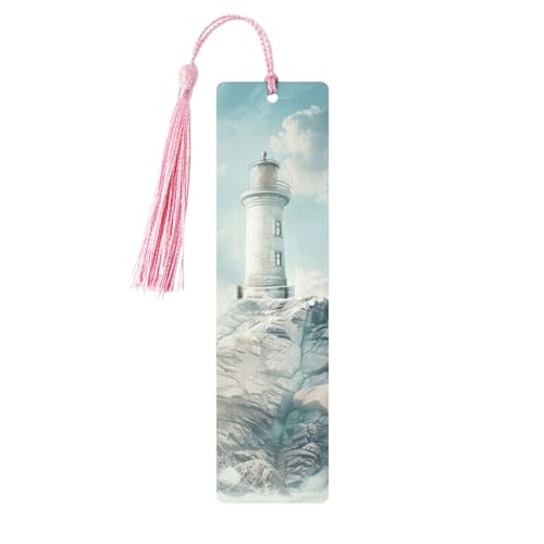 Leuchtturm-Hintergrund, doppelseitig, bedruckt, Holz-Lesezeichen, für Herren und Damen, Lesezeichen, Zubehör, Buchliebhaber Leuchtturm-Hintergrund, doppelseitig, bedruckt, Holz-Lesezeichen, für Herren und Damen, Lesezeichen, Zubehör, Buchliebhaber von XULLZH